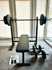 Pro Fitness Foldable Weight Bench - 50kg Weight Package - used once - immacualte