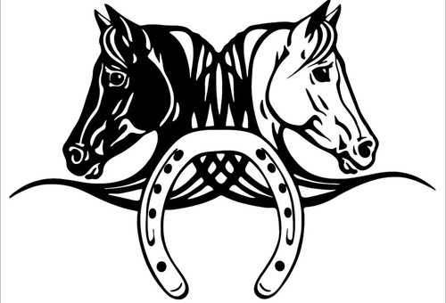 Horse vinyl sticker car - 6”,