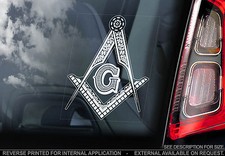 Freemasons - Car Window Sticker - Stonemasons Masonic Symbol Sign Logo -TYP1