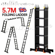 Aluminium folding ladder - aluminium,