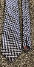 Primark navy white geometric polyester smart classic tie 3" wide 58" long