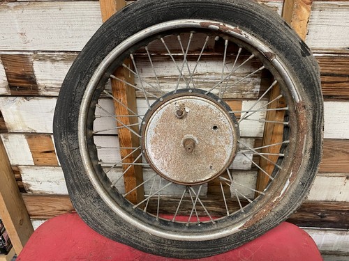 Vintage norton ajs front wheel - front,
