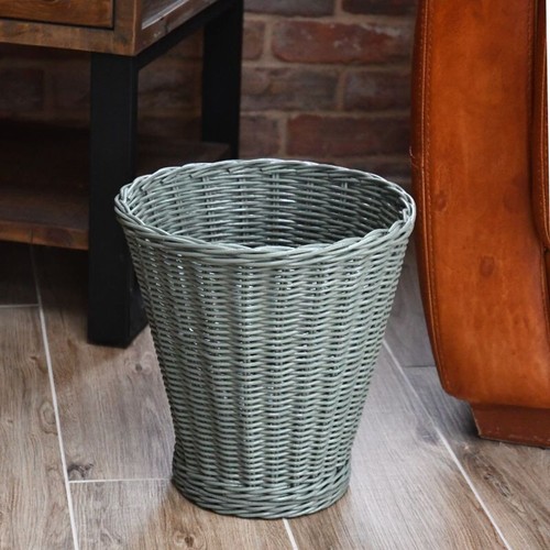 Waste paper bin sage basket - bin, /