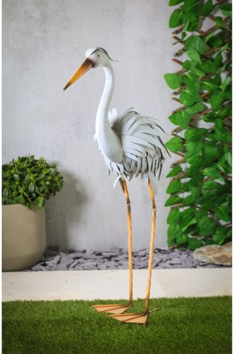Metal crane ornament large - xl,