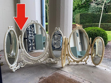 Vintage White Triple Dressing Table Mirror Louis Baroque Rococo French Chic