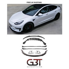 BODY KIT FOR TESLA MODEL 3 BODYKIT FRONT LIP DIFFUSER SIDE SKIRT CARBON LOOK UK