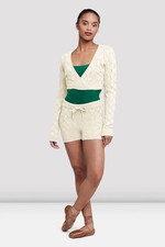 Bloch Dance Ladies Long Sleeve Wrap Warm Up Top Z5239 Winter White Small UK 8