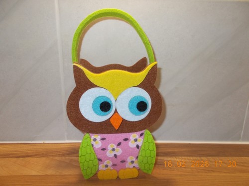 Felt owl gift bag - owl, bag-
