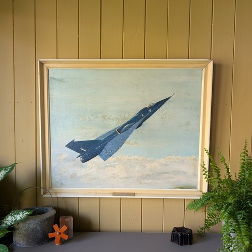 Mid century military jet - mid, oil
