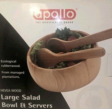 Apollo Wooden Bowl And Salad Servers In Box