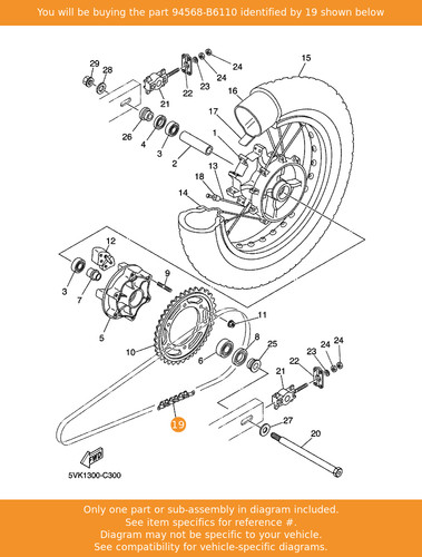 Yamaha chain 94568 b6110 - chain,, oem
