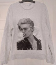 David Bowie Jumper Glam Rock Band Merch Sweater Sweatshirt Size Small Grey