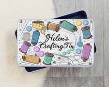 Crafting Tin personalised craft bits and bobs tin snack gift storage sewing gift