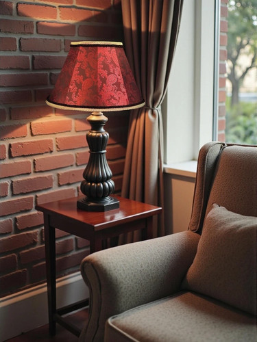 Red paisley drum - , table