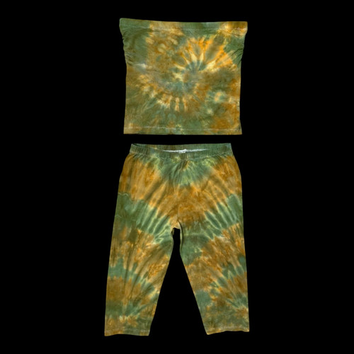 Forest moss capris tube top - moss,