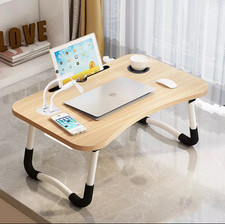 Folding Laptop Table Stand Notebook Tray Overbed Computer Desk Lap Desk + USB