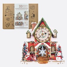 Wooden puzzle clock diy - wooden,