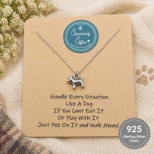 Sterling silver dog pendant - dog,