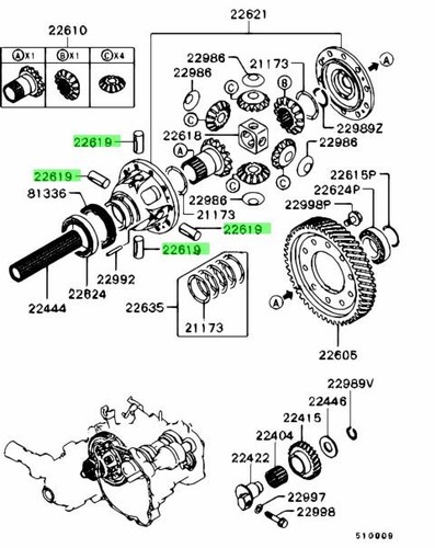 Shaft ctr diff pinion - ctr,