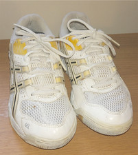 White & Gold ASICS Gel Rocket