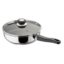 JUDGE VISTA STAINLESS STEEL NON STICK COATED 24CM SAUTE PAN & LID