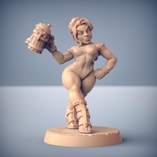 Dwarf Barmaid Skimpy Pinup - Artisan Guild Fantasy Dungeons & Dragons Miniature