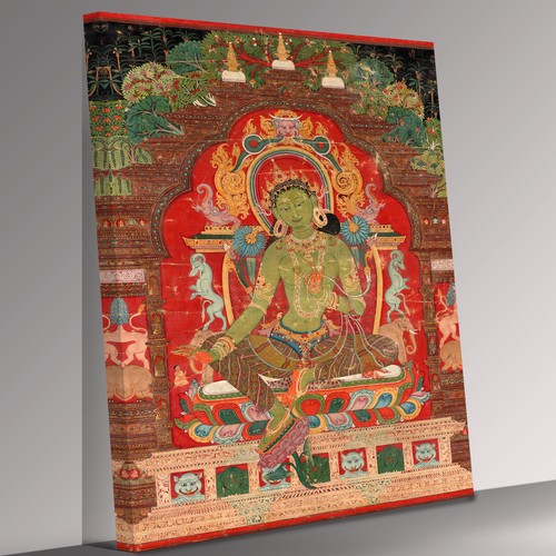 Green tara canvas wall - canvas, art