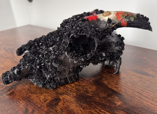 Crystal covered goat skull - crystal-covered,