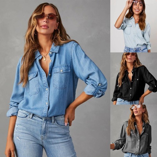 Ladies casual loose denim - casual, top
