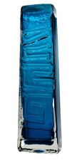 Whitefriars Totem Vase Geoffrey Baxter  Kingfisher Blue Pattern Number 9671