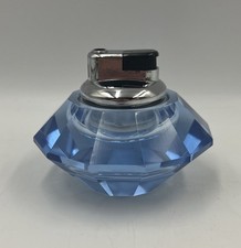Crystal Glass Table Lighter Blue Glass 60s/70s Vintage Retro Vgc Fwo