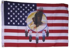 USA EAGLE DREAM CATCHER FLAG