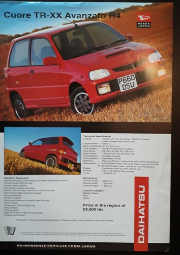 Daihatsu cuore avanzato - tr-xx,