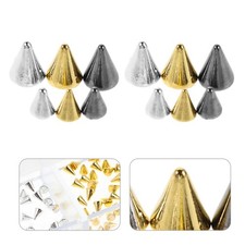 3 Boxes Punk Nail Art Charms Metal Rivet Flat Back Cone Spikes for Nail Jewels