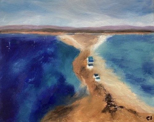Original oil painting coast - original,