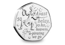 2019 Isle of Man Captain Hook - Peter Pan 50p coin - Uncirculated