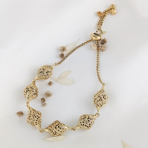 18k gold filigree bolo - gold,
