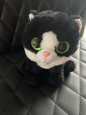 Ty Velvety 6-inch Black/White Plush Kitten Beanie Boos Ava No Tags