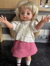 Vintage 1970s Walking Doll Approx 21" Tall - Unknown Brand Made in England