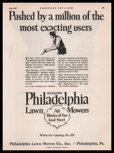1928 philadelphia lawn mower - philadelphia,