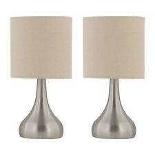 Set of 2 Brushed Chrome Touch