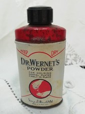 Vintage 1950's Dr Wernets Tin False Teeth Dental Powder US