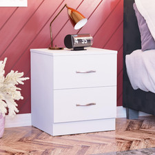 Large White Bedside Cabinet, 2