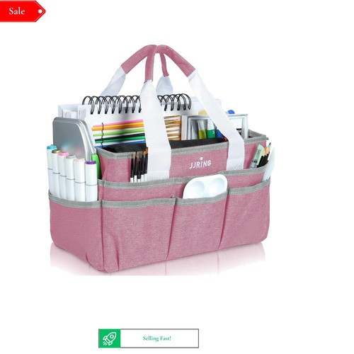 Craft organizer tote - craft, pink