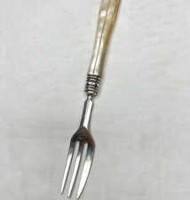 Antique 925 Sterling Silver & Mother of Pearl Pickle Fork Hallmarked 