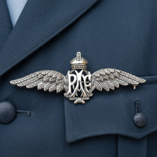 RAF Wings Brooch Badge Solid