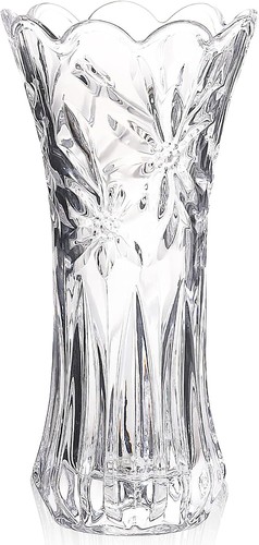 Crystal glass vase with - cm,