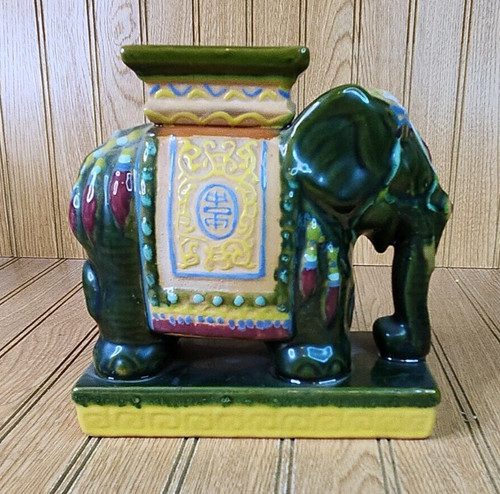 Vintage ceramic elephant plant - elephant,