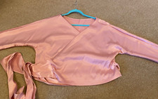 WOMENS GIRL PLUS CURVY SIZE PINK BALLET WRAP SILK FEEL CARDIGAN  SEE MEASURES