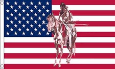 Native American on Horse Polyester 5'x3' Flag